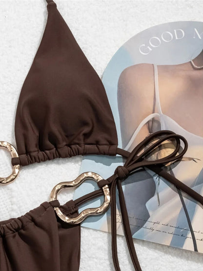 Gold O-Ring Bikini Set