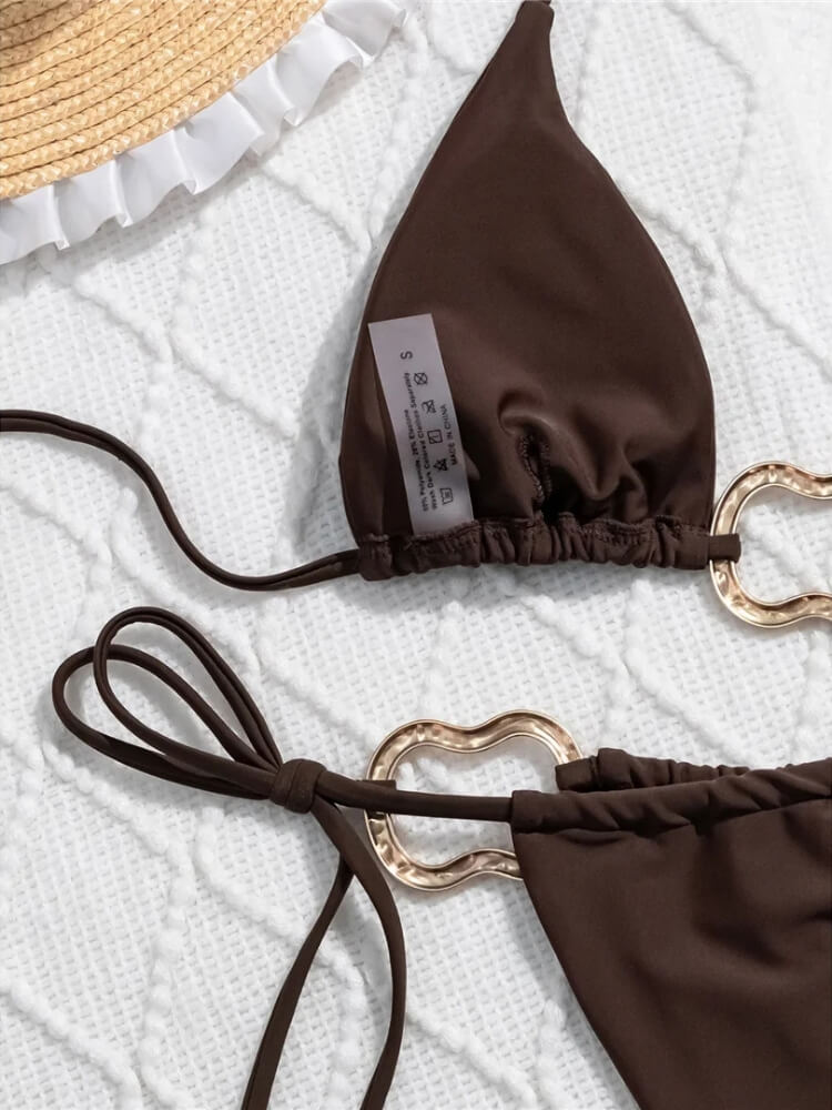 Gold O-Ring Bikini Set