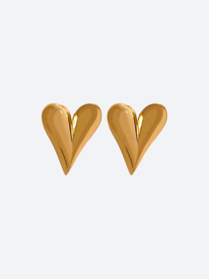 Golden Heart Necklace & Earrings Set
