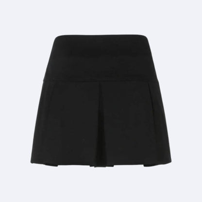 Goth Buckle Pleated Mini Skirt