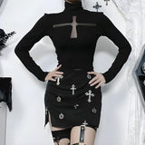 Goth Cross Cut Out Top
