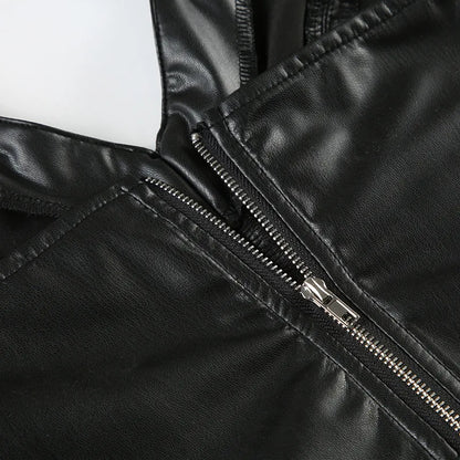 Goth Faux Leather Crop Top