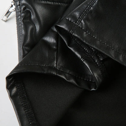 Goth Faux Leather Crop Top