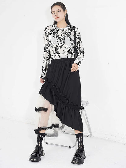 Premium Gothic Layered Midi Skirt for Stylish Outfits