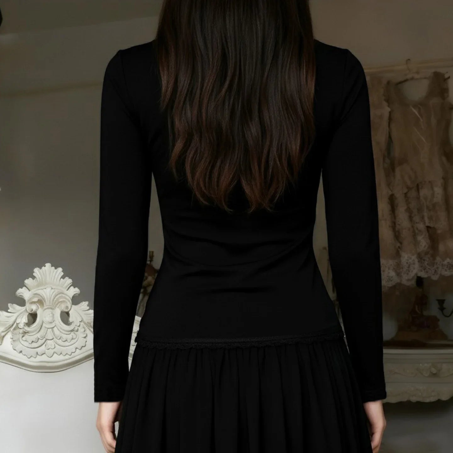 Goth Red Lace Panel Top