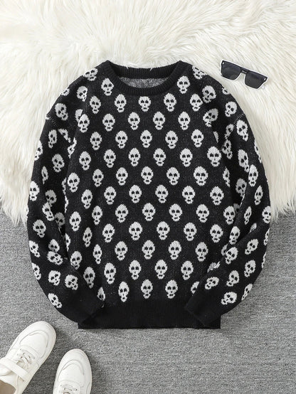 Goth Skull Pullover Sweater