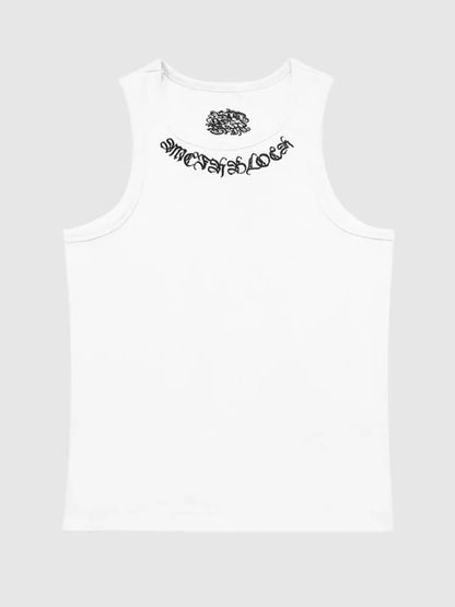 Graphic Print Ribbed Tank