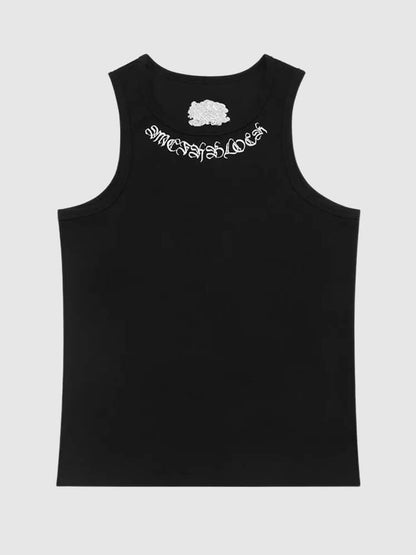 Graphic Print Ribbed Tank