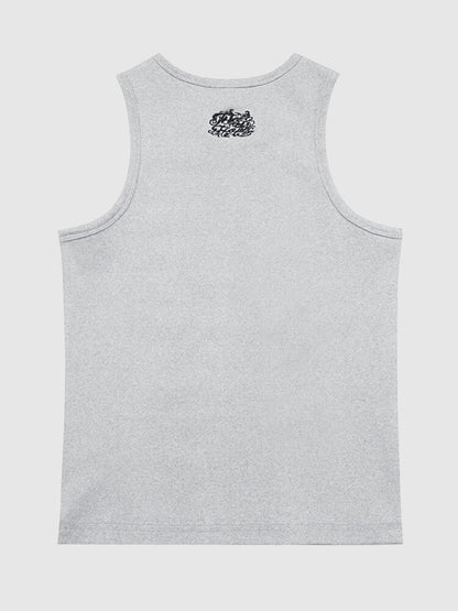 Graphic Print Ribbed Tank