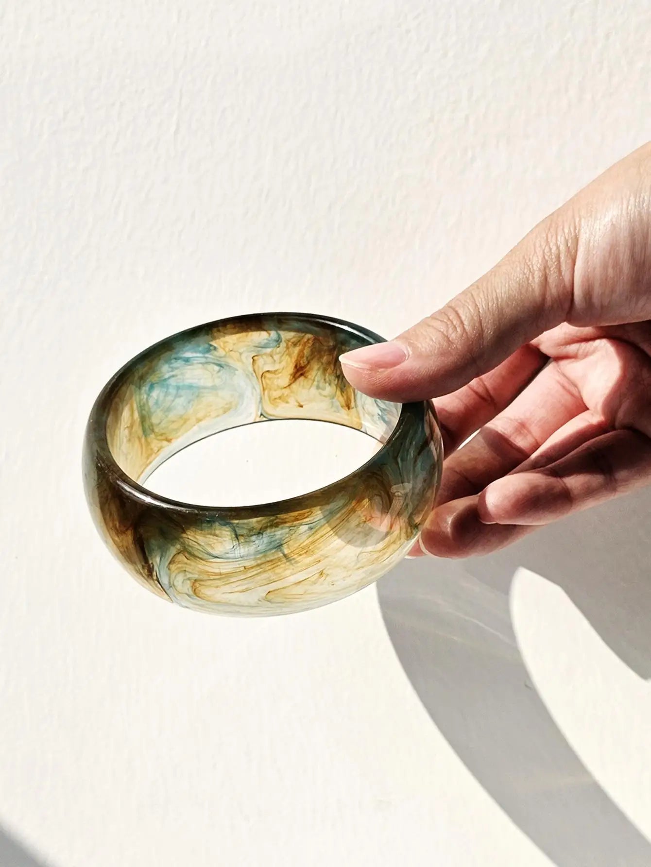 Green Chunky Resin Bracelet