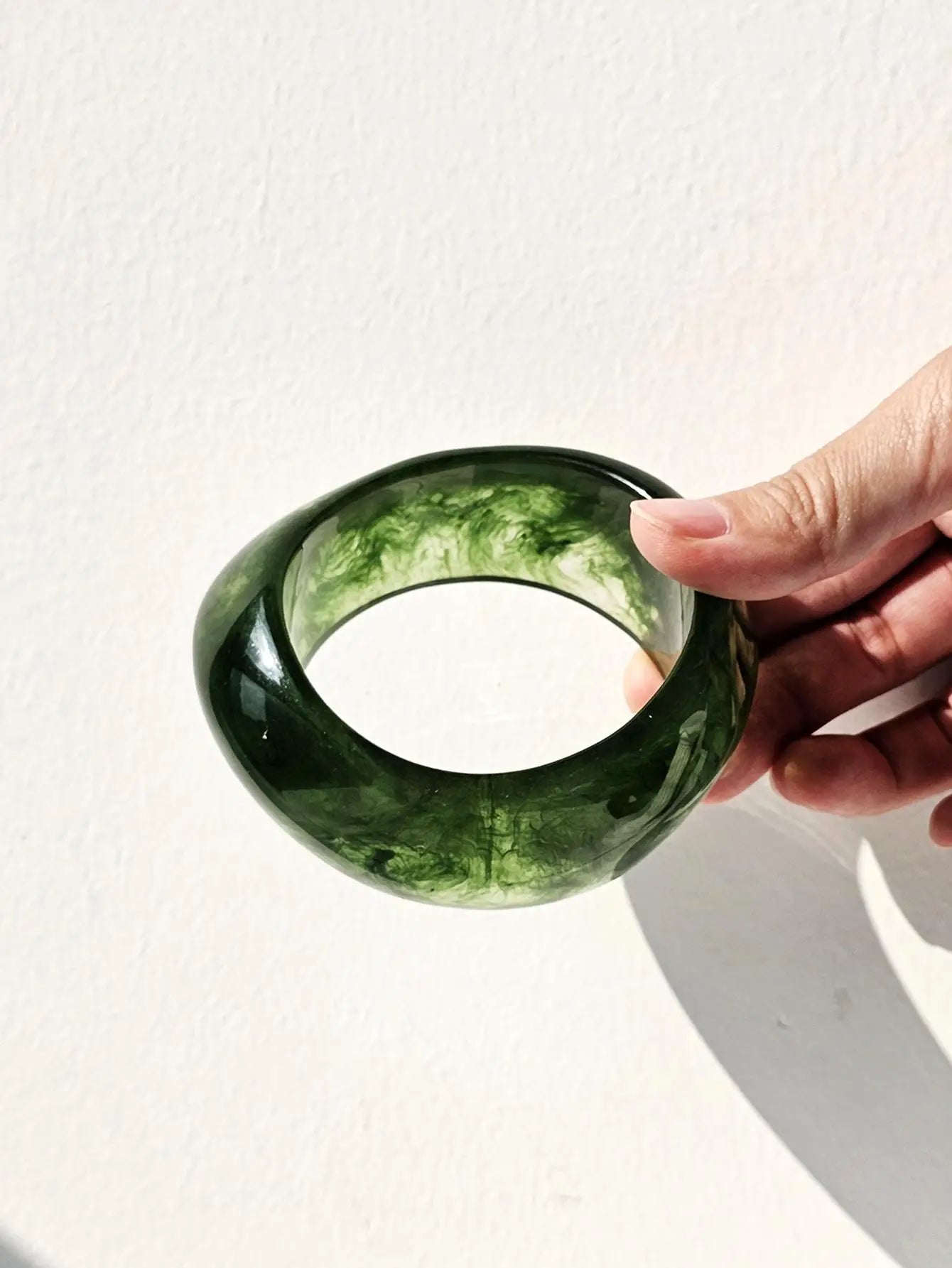 Green Chunky Resin Bracelet