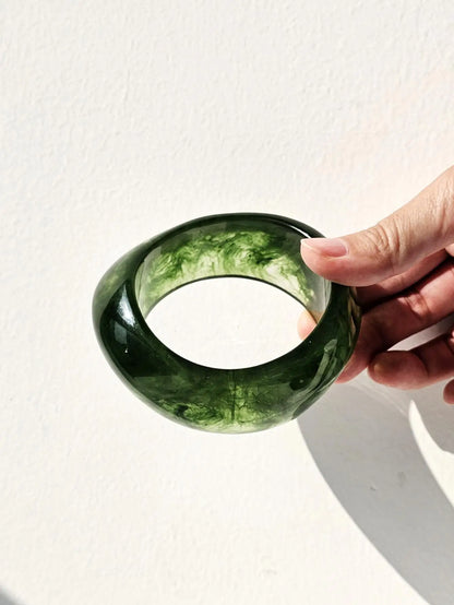 Green Chunky Resin Bracelet
