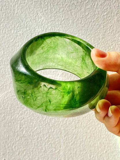 Green Chunky Resin Bracelet
