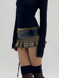 Grunge Belted Mini Skirt