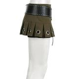 Grunge Belted Mini Skirt