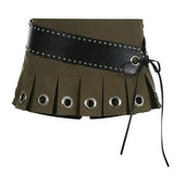 Grunge Belted Mini Skirt