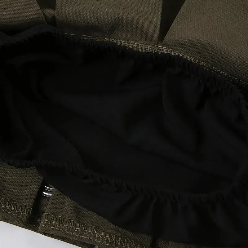 Trendy Grunge Belted Mini Skirt for Chic Casual Style