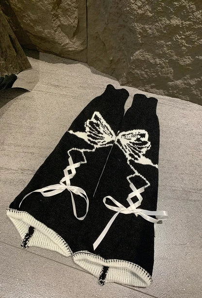 Grunge Butterfly Lace Up Leg Warmers