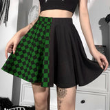 Grunge Check A-Line Mini Skirt
