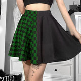 Grunge Check A-Line Mini Skirt