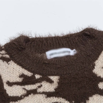 Grunge Face Pullover Sweater
