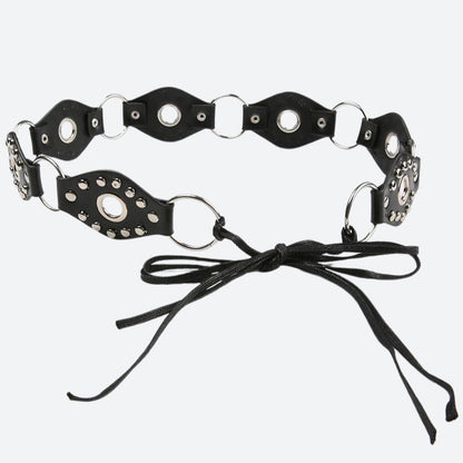 Grunge Faux Leather Lace Up Belt