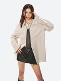 Grunge Faux Leather Mini Skort with Slit