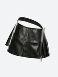 Grunge Pleated Zipper Micro Mini Skirt