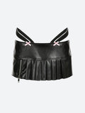 Grunge Pleated Zipper Micro Mini Skirt