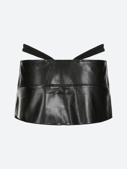 Grunge Pleated Zipper Micro Mini Skirt