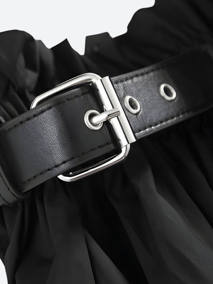 Grunge Ruched Midi Skirt