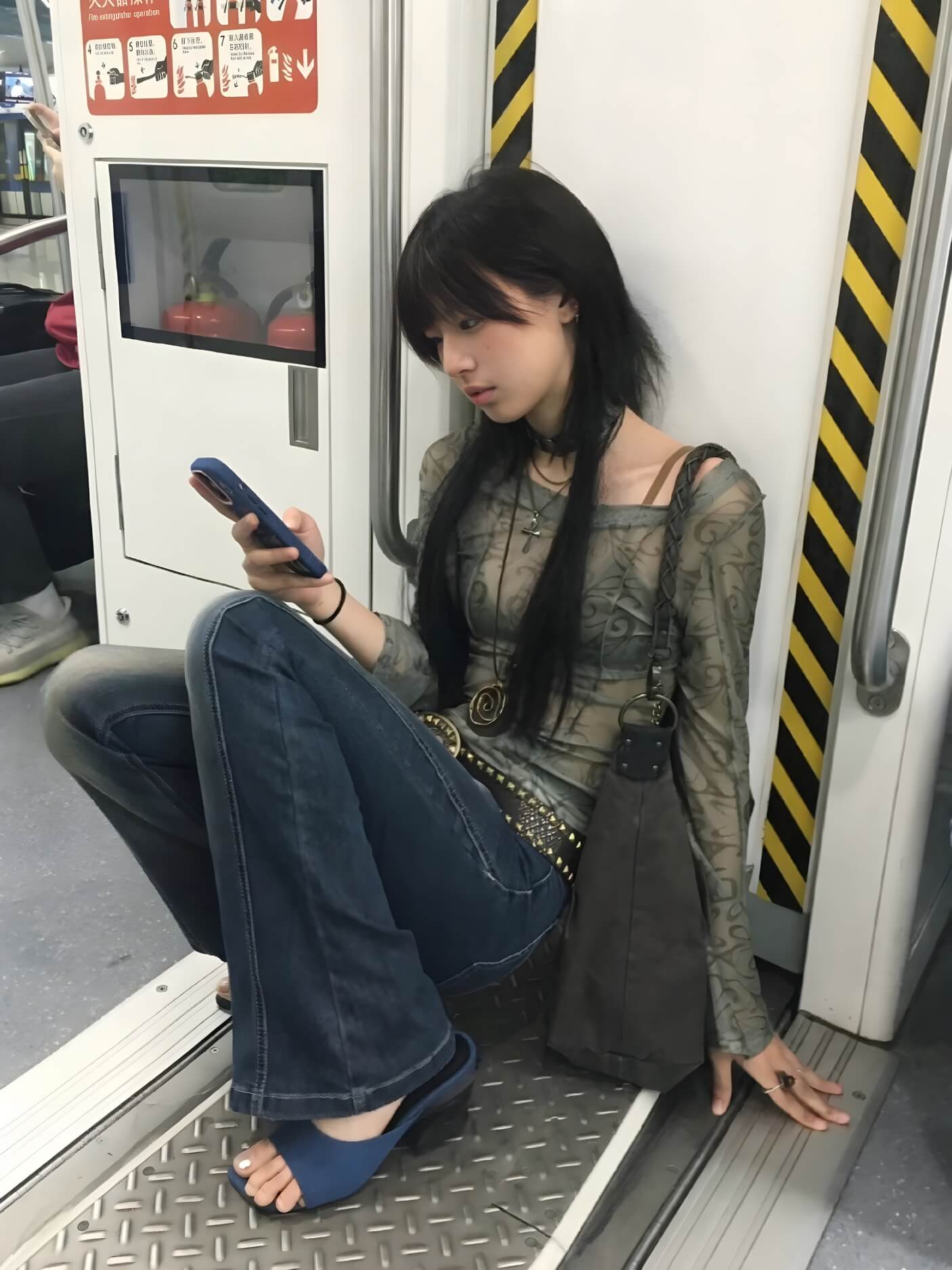 Grunge Sheer Mesh Top