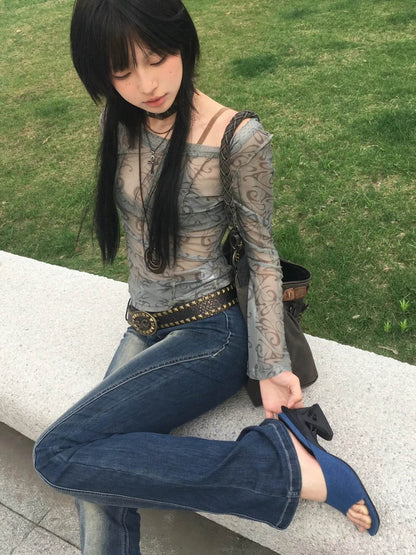 Grunge Sheer Mesh Top