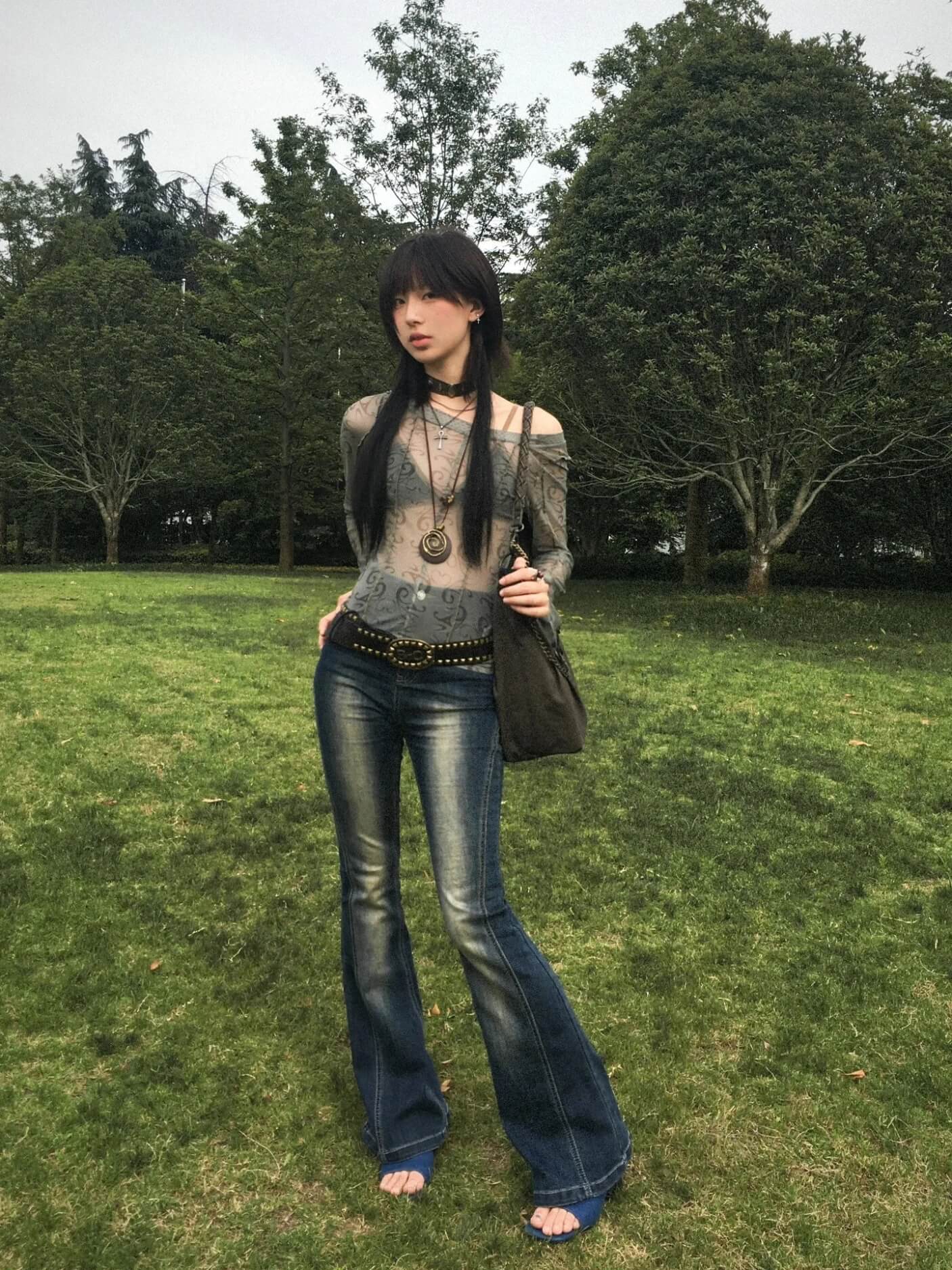 Grunge Sheer Mesh Top