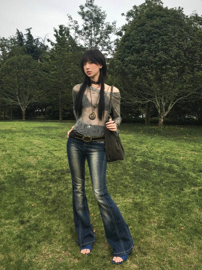Grunge Sheer Mesh Top