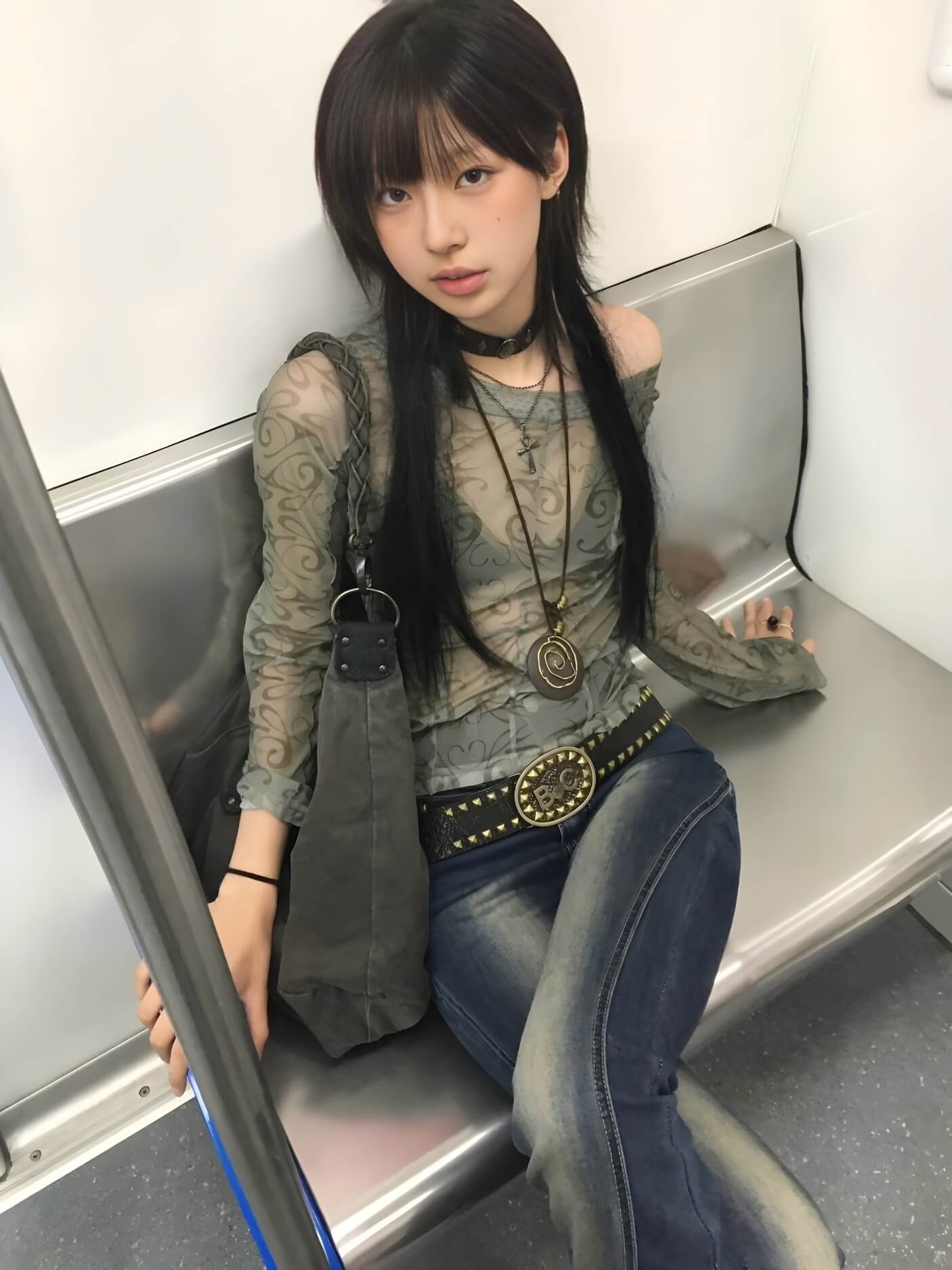 Grunge Sheer Mesh Top
