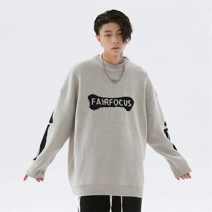 Grunge Skeleton Knitted Sweater