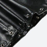 Grunge Spiked Faux Leather Mini Skirt