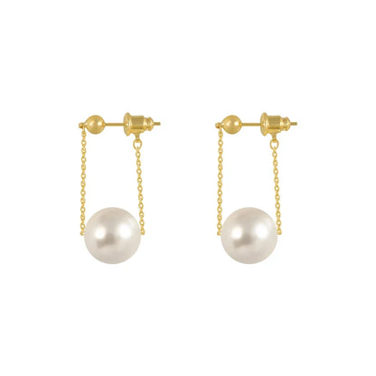 Elegant Small Pearl Pendant Dangle Earring