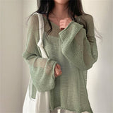 Hollow Out Lazy Style Wide Sleeves Shirt