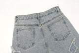 Love Embroidery Heart Jeans
