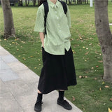 Women Preppy Plaid Womens Minimalist Chic Shirt