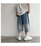 Men's Streetwear Gradient Calf-Length Denim Jorts