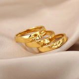 Gold Plated Face Stainless Steel Ring