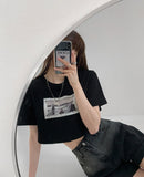 Coast Print Navel Crop Top