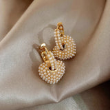 Luxury Sweet Pearl Heart Dangle Earring