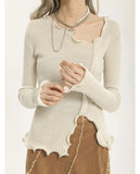 Grunge Irregular Split Knitted Sweater