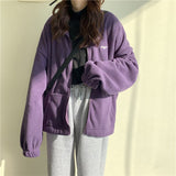 Women's Zip Up Solid Sweatshirt