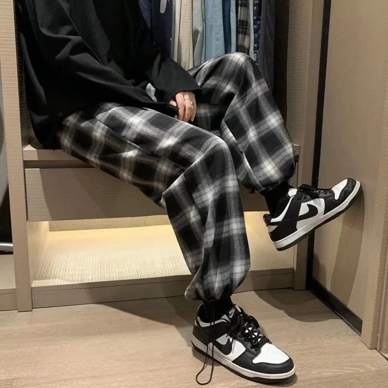 Retro Plaid Loose Fit Pants