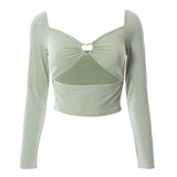 Drop Shoulder Heart Crop Top